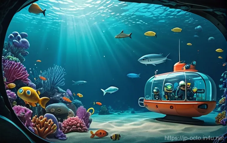 옥토넛 굿즈 판매 성공 요인 - **Prompt:** A detailed and vibrant illustration of the Octonauts team on a deep-sea exploration miss...