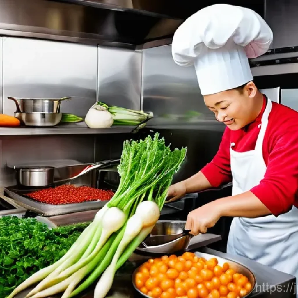 옥토넛 튜닙의 역할과 기술적 특징 - **Prompt:** A dynamic and vibrant scene of Turnip, the adorable turnip-shaped Vegimal chef, commandi...