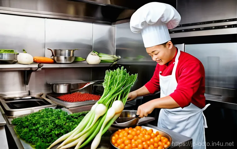 옥토넛 튜닙의 역할과 기술적 특징 - **Prompt:** A dynamic and vibrant scene of Turnip, the adorable turnip-shaped Vegimal chef, commandi...