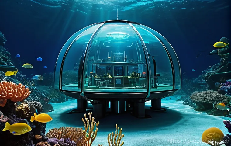옥토넛 기지의 건축학적 분석 - **"The Octopod: Deep-Sea Harmony"**
    An awe-inspiring, highly detailed, futuristic underwater res...