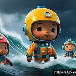 옥토넛 애니메이션에서의 리더십 교훈 - A calm and composed octonauts team leader giving clear instructions to the crew during a fierce ocea...