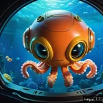 옥토넛 애니메이션 팬덤 활동 분석 - A vibrant underwater scene featuring Captain Octo, the leader of the Octonauts, wearing a detailed, ...