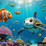 옥토넛 글로벌 팬덤 현황 - A vibrant underwater scene featuring the Octonauts team exploring a coral reef teeming with colorful...
