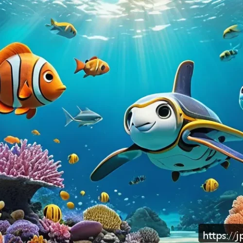 옥토넛 글로벌 팬덤 현황 - A vibrant underwater scene featuring the Octonauts team exploring a coral reef teeming with colorful...