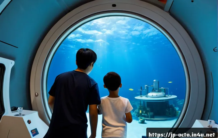 옥토넛 콘텐츠의 문화적 다양성 - Photorealistic family-friendly underwater exploration scene, diverse team of young marine scientists...